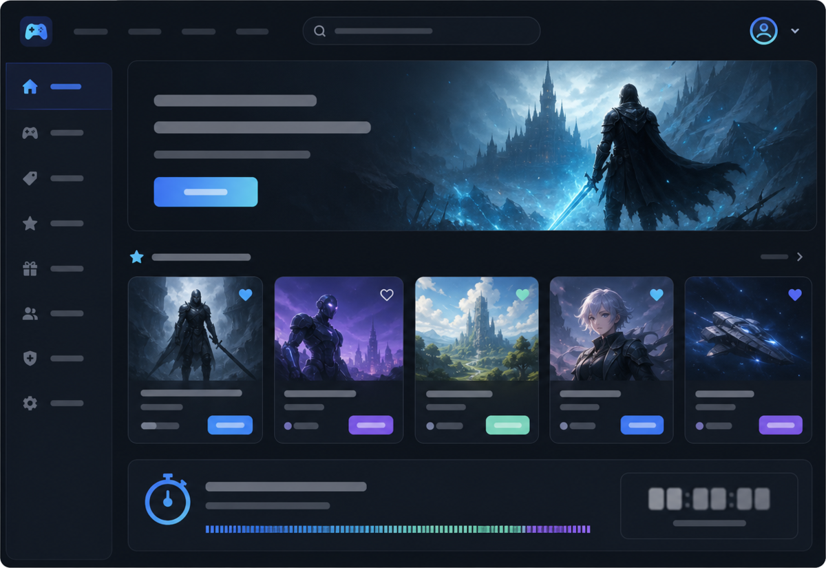 Lift paying-rate on a games platform with collaborative filtering — Illustrative interface concept — not a shipped product