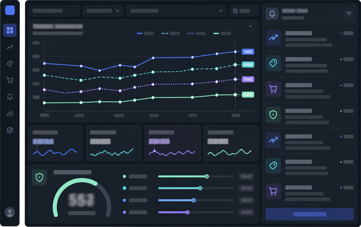 Answer competitor price moves two days faster — Illustrative interface concept — not a shipped product