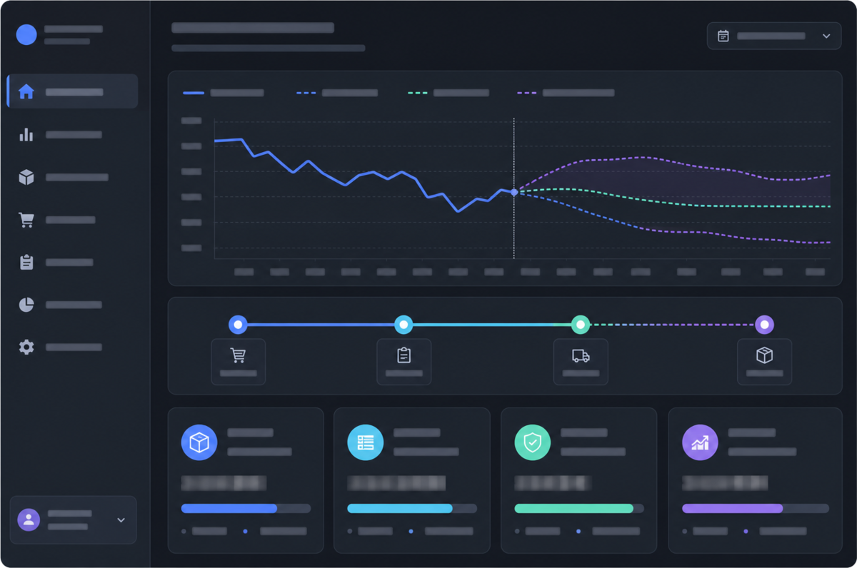 Cut stock-out losses with demand forecasting — Illustrative interface concept — not a shipped product