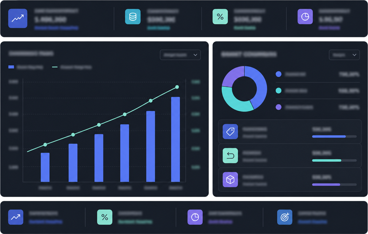 Price promotions by their net margin, not their GMV — Illustrative interface concept — not a shipped product